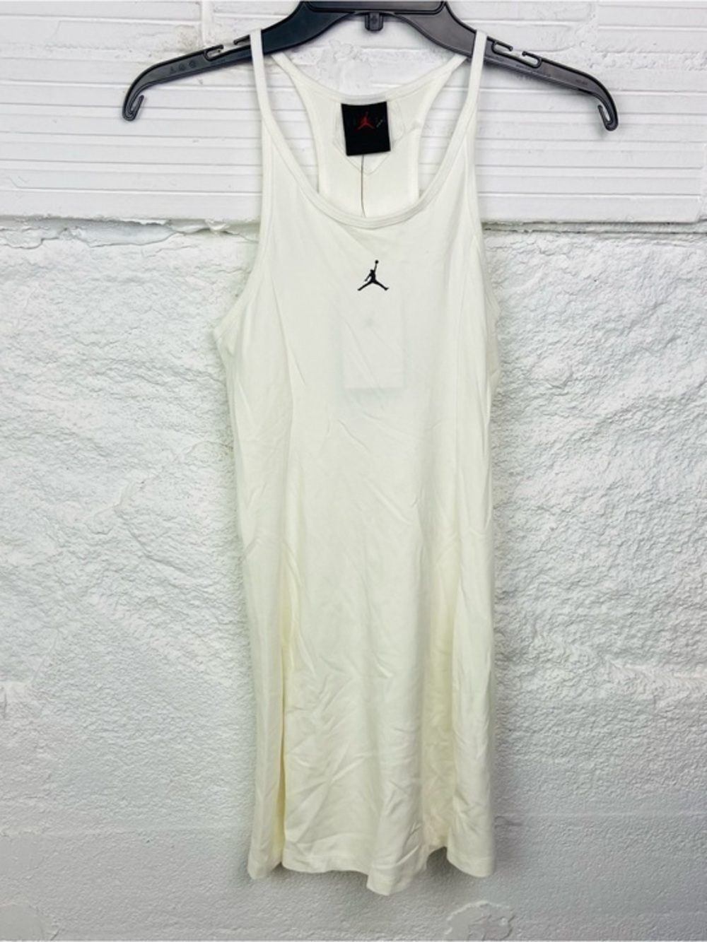 NWT Jordan Cream Racerback Tank mini Dress with Black Jumpman size small